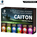 Caiton Night Glow Golf Balls – Set of 6 High-Visibility, Impact-Activated Balls for Nighttime Play, Perfect Gift for Golf Lovers