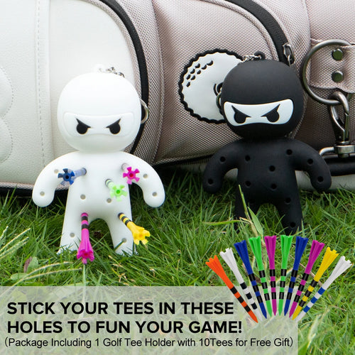 Cute Ninja Portable Golf Ball Tees Holder Keychain - Hote Sale Golf Accessory for Club Bag