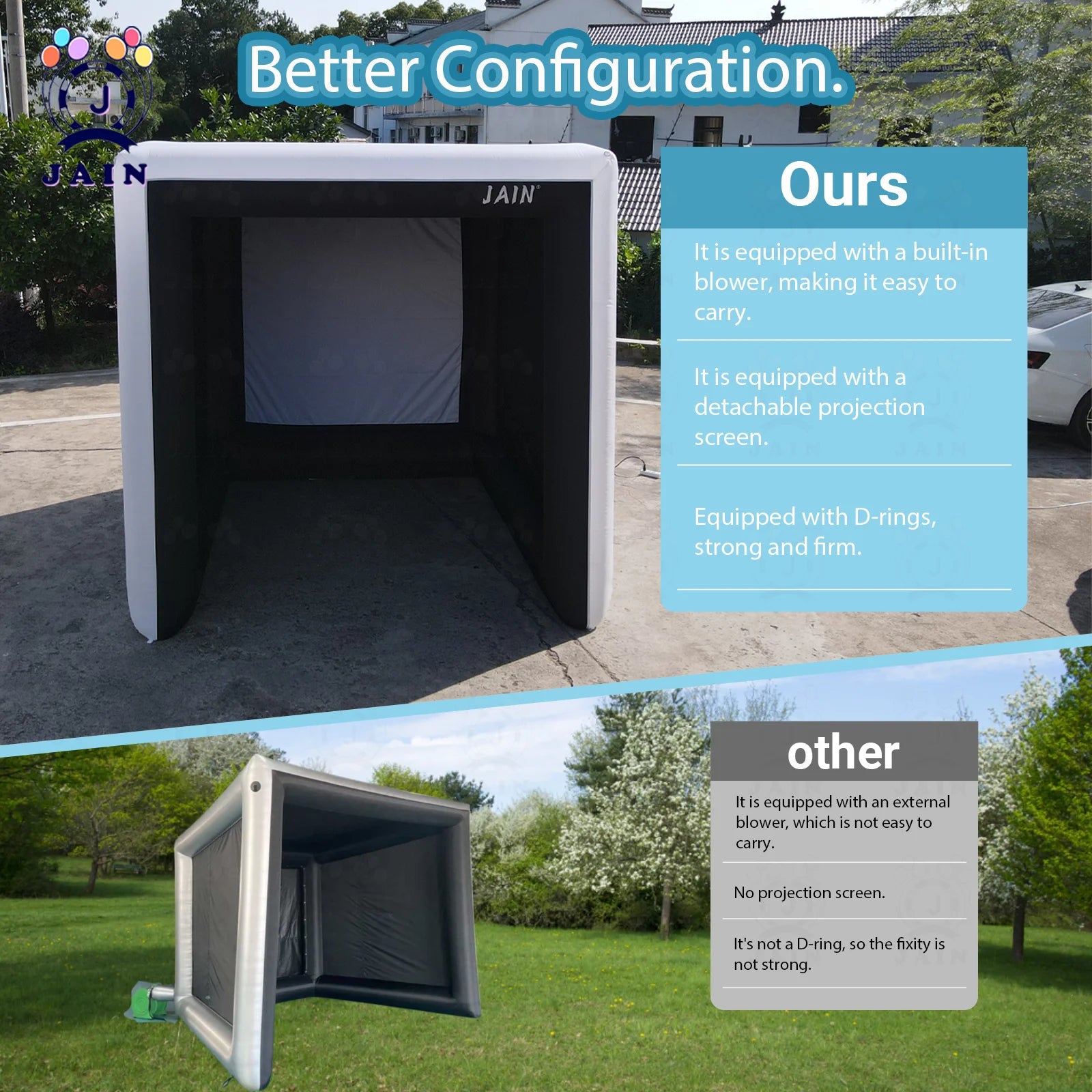 10ft/3m In Stock Inflatable Golf Simulator With Built-in Blower Inflatable Golf Practice /Shooting Tent For Daily Training