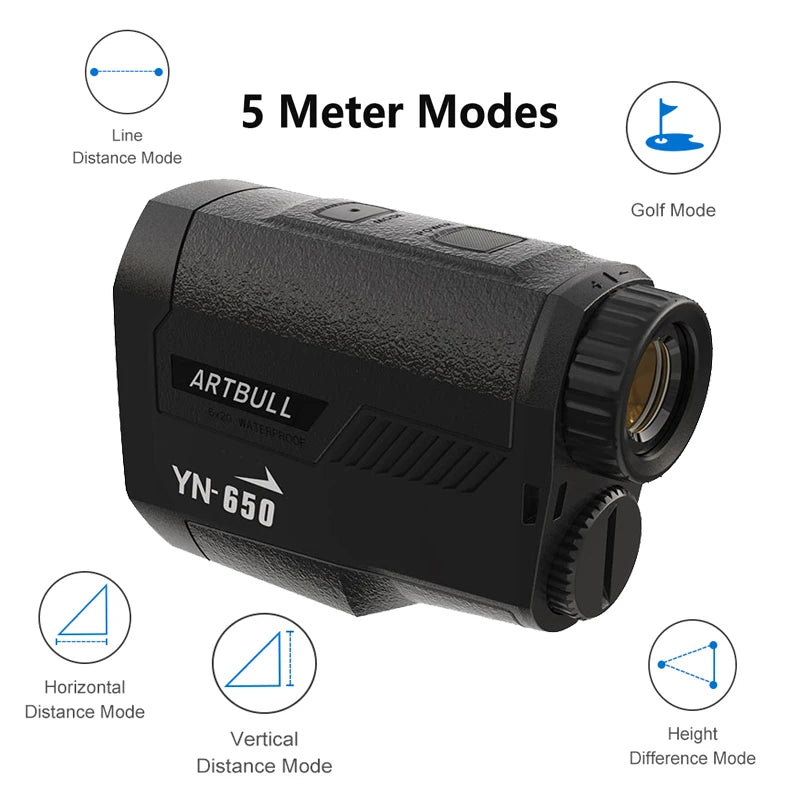 ARTBULL Outdoor Laser Golf Rangefinder for Hunting 1000m 650m Telescope with Flag-Lock Slope Pin Distance Meter Monocular