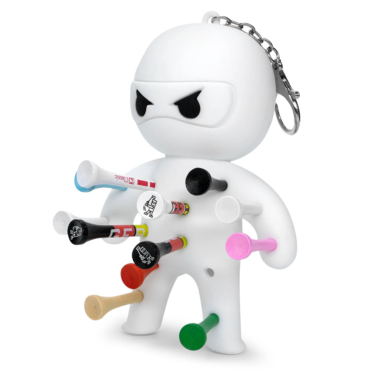 Cute Ninja Portable Golf Ball Tees Holder Keychain - Hote Sale Golf Accessory for Club Bag
