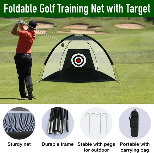 6.56ft*4.59ft Golf Net, Golf Practice Net with Golf Hitting Mat, Home Golf Hitting Aid Nets for Backyard Driving Chipping Swing