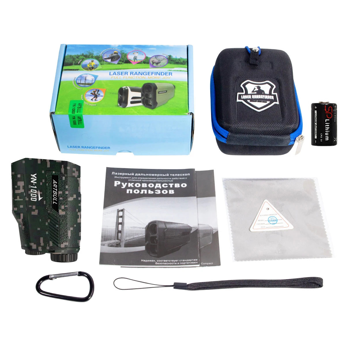 ARTBULL Outdoor Laser Golf Rangefinder for Hunting 1000m 650m Telescope with Flag-Lock Slope Pin Distance Meter Monocular
