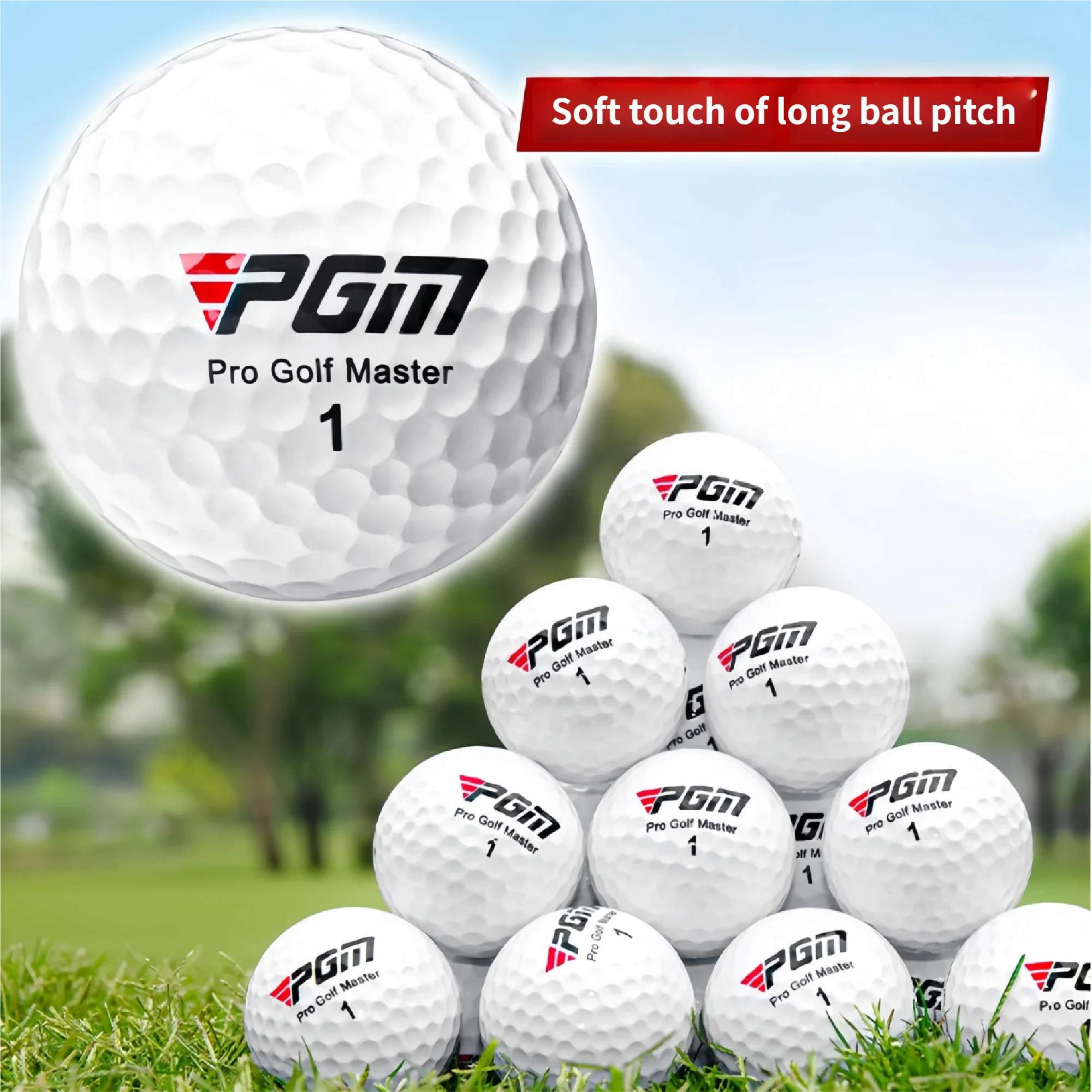 PGM Official 3-Layer Premium Golf Balls Practice Compet Performance Training for Distance Straight Shots Golf Design for Sport