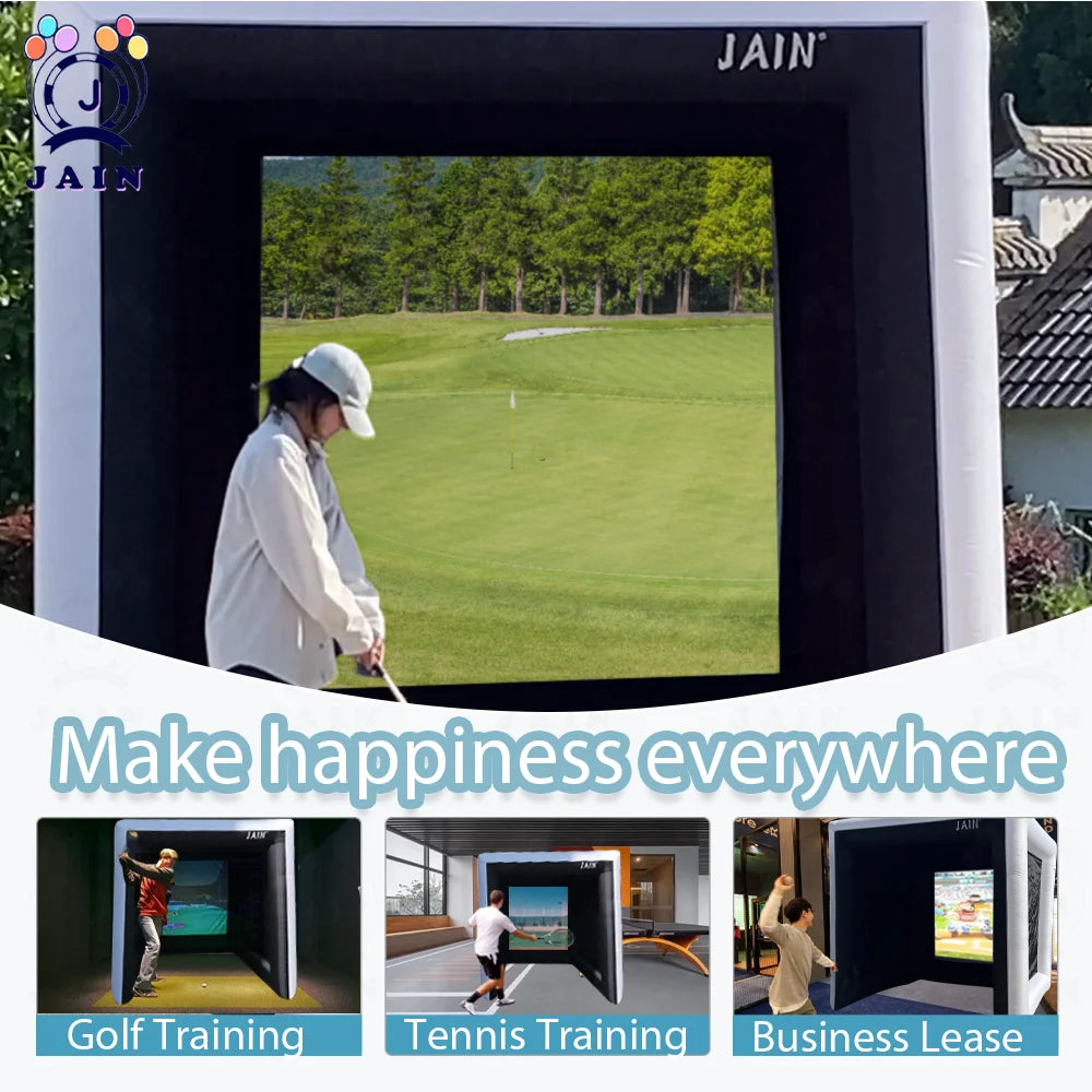 10ft/3m In Stock Inflatable Golf Simulator With Built-in Blower Inflatable Golf Practice /Shooting Tent For Daily Training