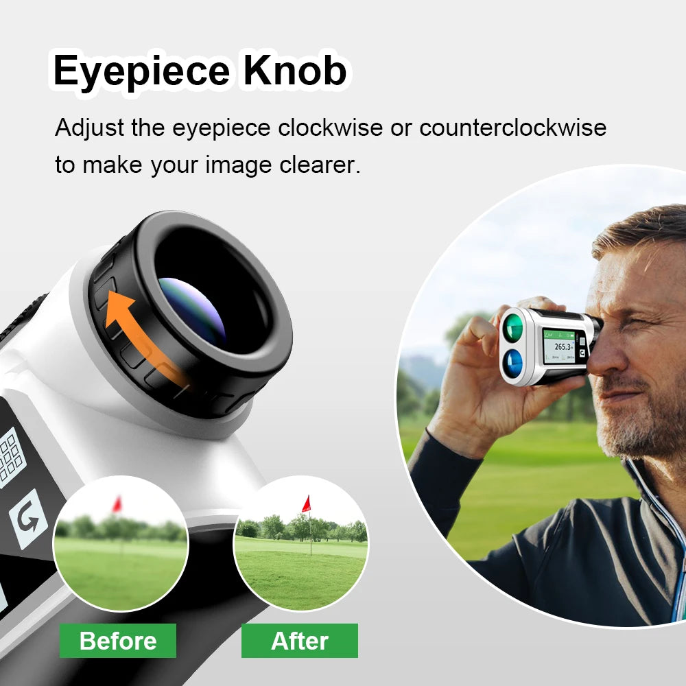 Nohawk Golf Rangefinder with Touch Screen Voice Announcement Flag Locking Range Finder with Multi Modes for Golfing or Hunting