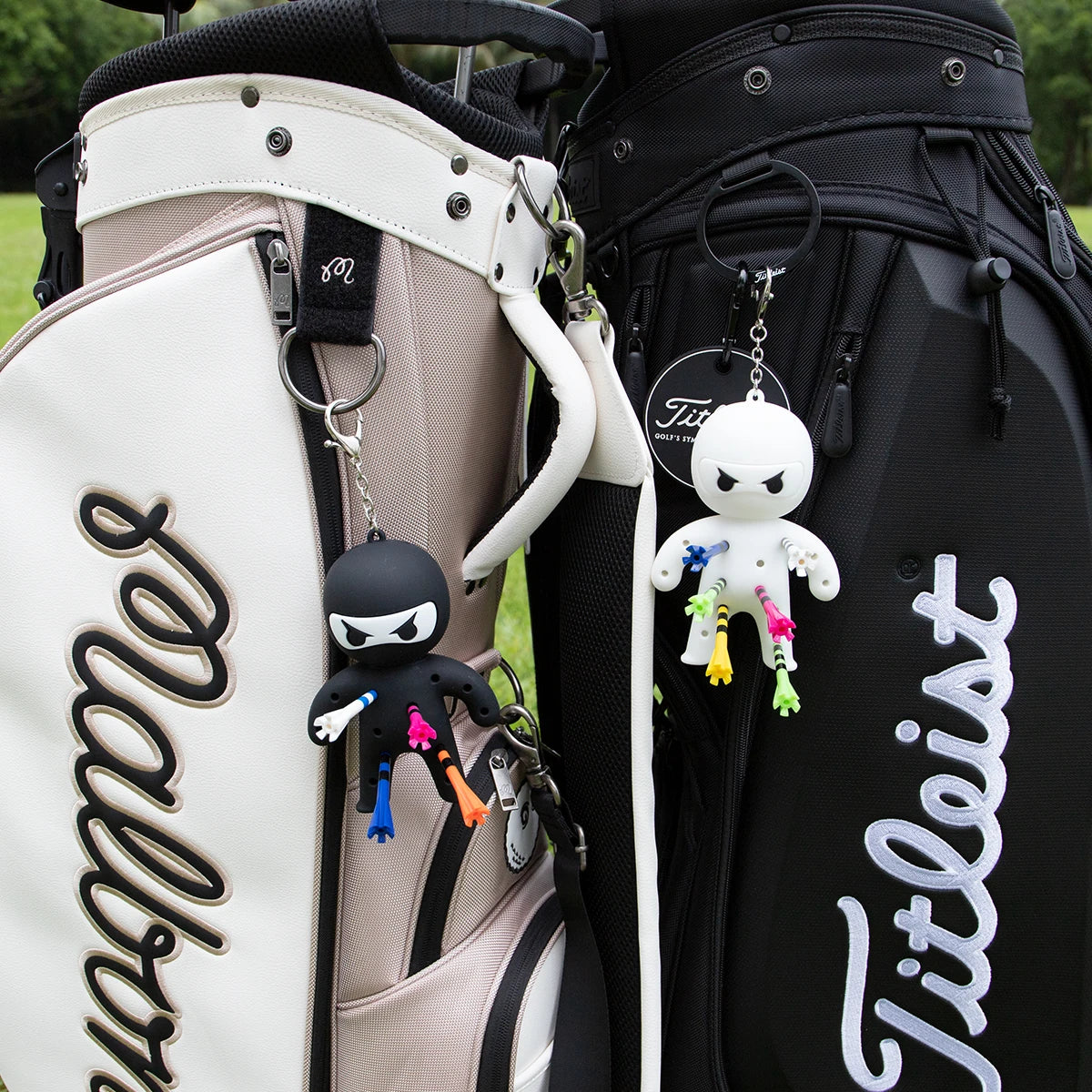 Cute Ninja Portable Golf Ball Tees Holder Keychain - Hote Sale Golf Accessory for Club Bag