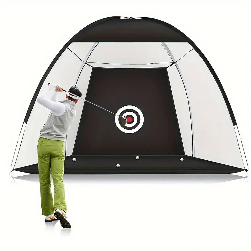 6.56ft*4.59ft Golf Net, Golf Practice Net with Golf Hitting Mat, Home Golf Hitting Aid Nets for Backyard Driving Chipping Swing