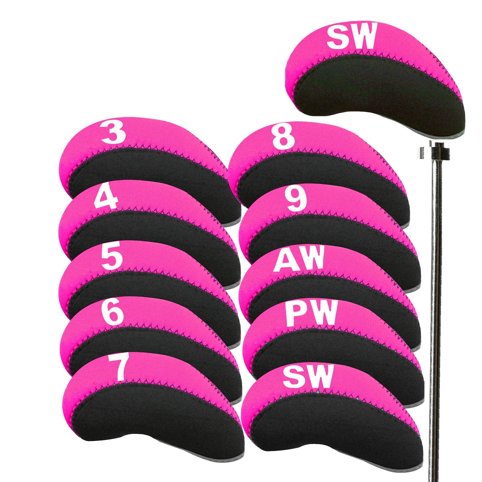 Golf Iron Head Covers 10pcs Set with Putter Protector, Lightweight & Durable for Easy Transport, Universal Fit for All Iron Club